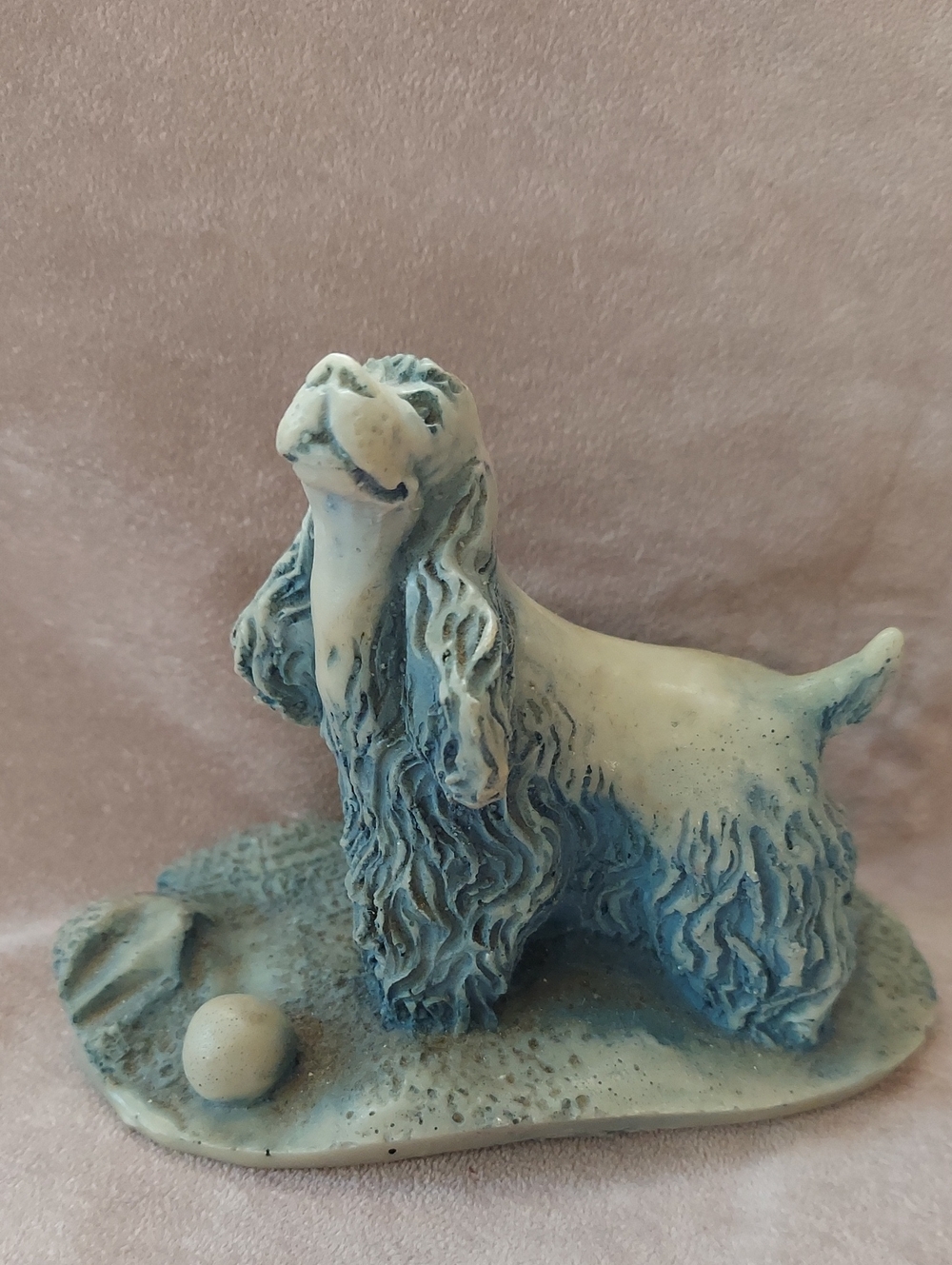 Georgia Marble Blue and Cream Cocker Spaniel Dog Figurine - No. 884/3000 R. Ruth
